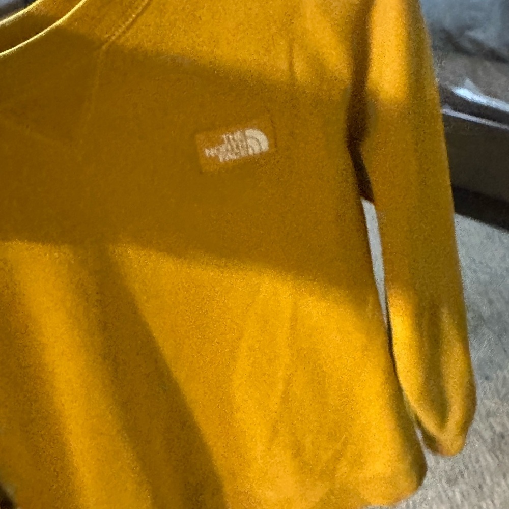 The North Face Mustard Yellow Heritage Patch crewneck sweater